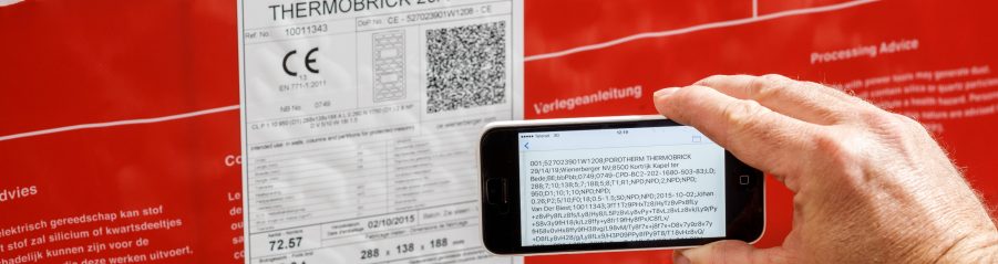 Scanning a QR code while using the app for CE documents