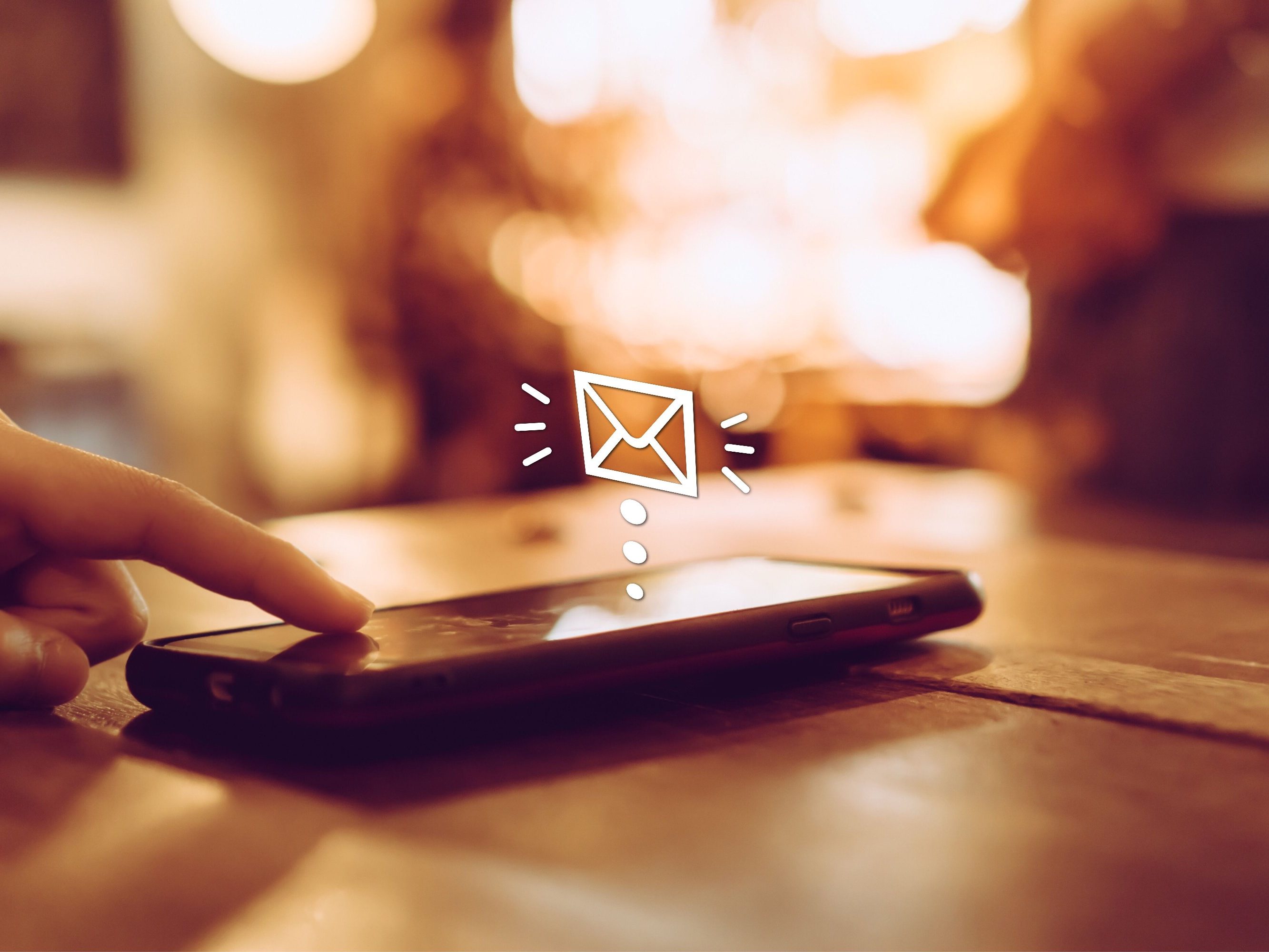 Woman hand using smartphone to send and recieve email. Business communication  technology concept.