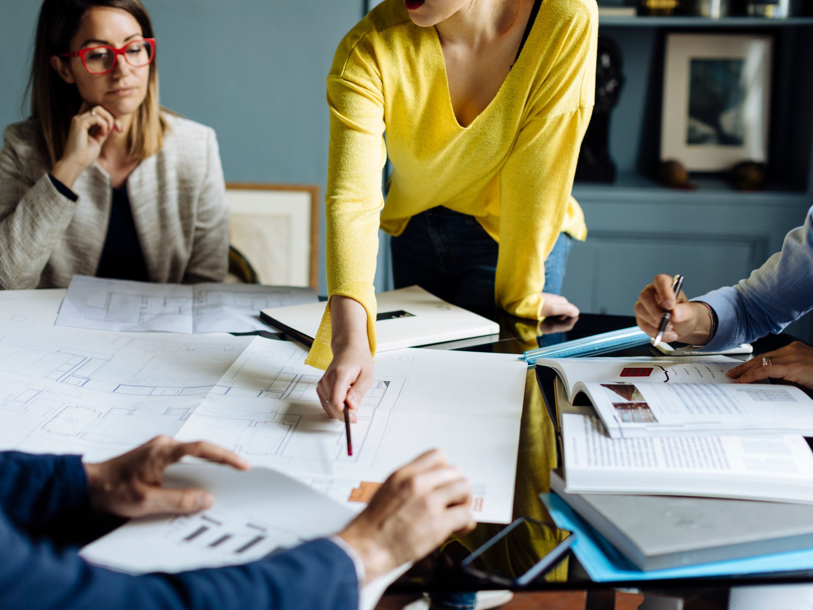 Architects having a meeting, discussing a project