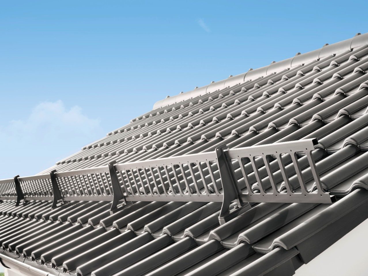 Koramic Snow guard system with alegra 15 in darkgrey