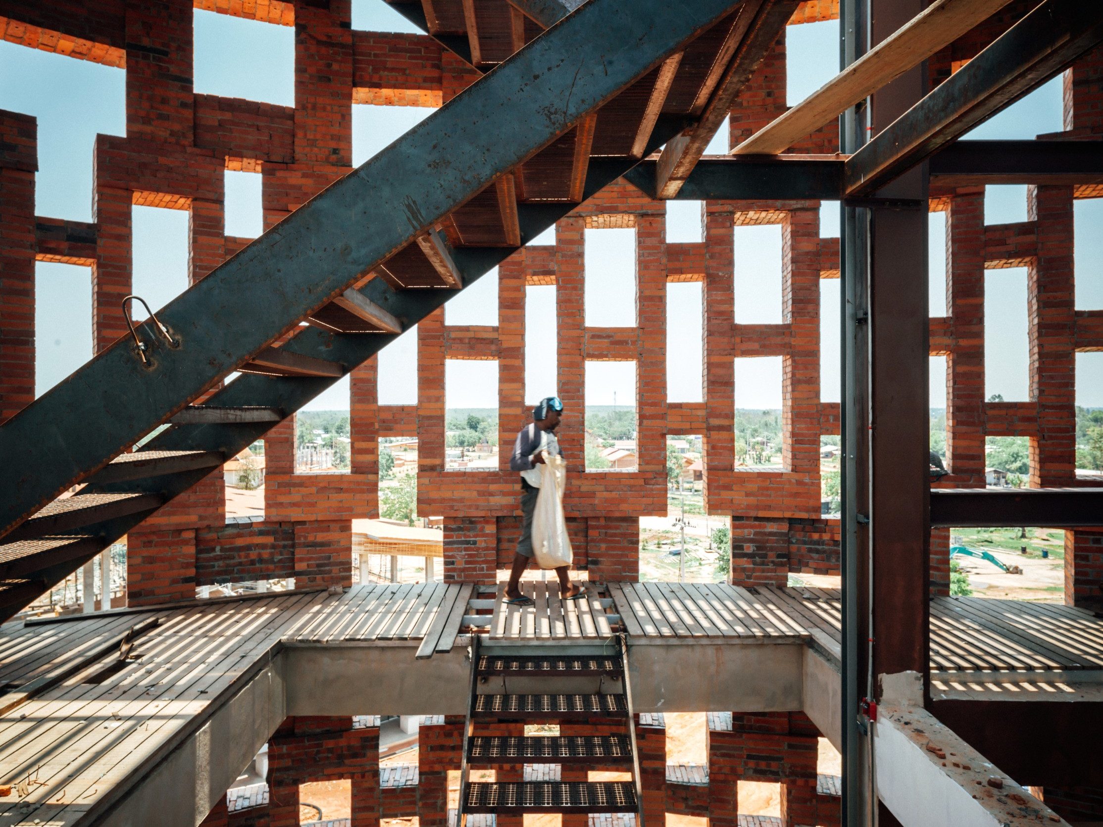 Elephant World. Brick Award 22 Category "Building outside the box". Bangkok Project Studio. Staircase view